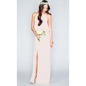 Show me your mumu Heather Halter bridesmaid dress